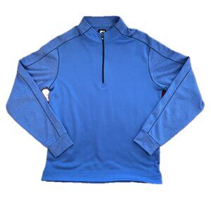 Men's FootJoy Quarter Zip Long-sleeved Golf Shirt - Blue - Size Medium